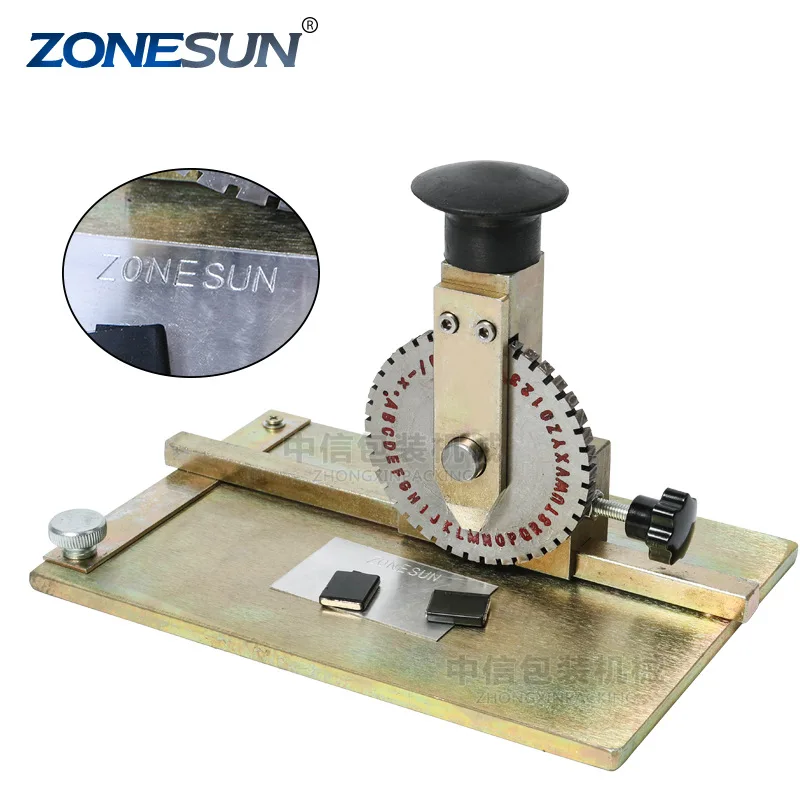 

Small dog tag nameplate manual stamping and marking machine Metal sign hand pressing, knocking, embossing and coding machine