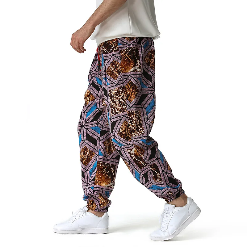 Sarouel Hommes en Coton Lin CZ™ - Pantalon de Jogging Large Jambe