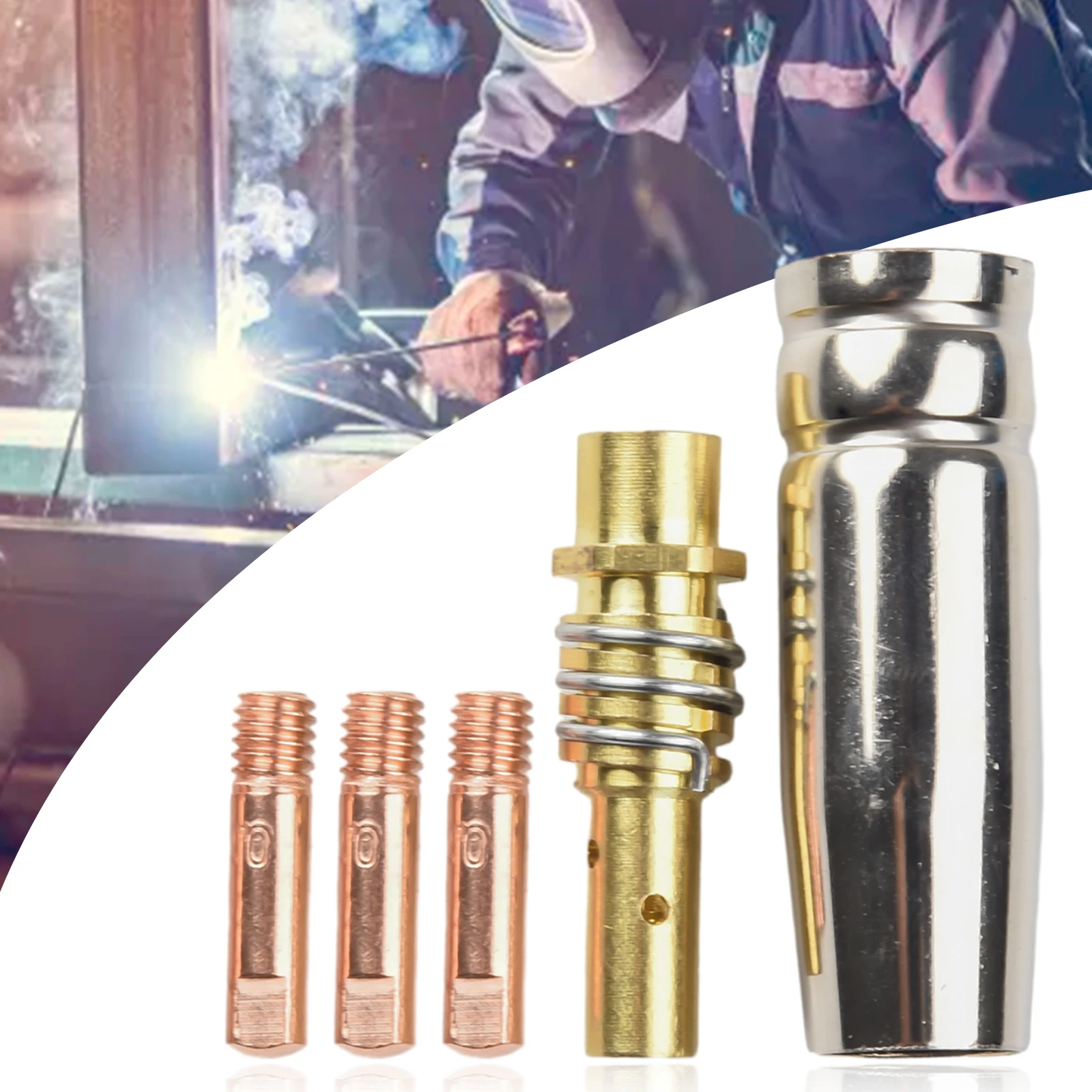 

5PCS Welder Nozzle Part Kit Mig Contact Tip Consumables MIG Welding MB15 15AK Contact Tip 0.6/0.8/0.9/1.0/1.2mm