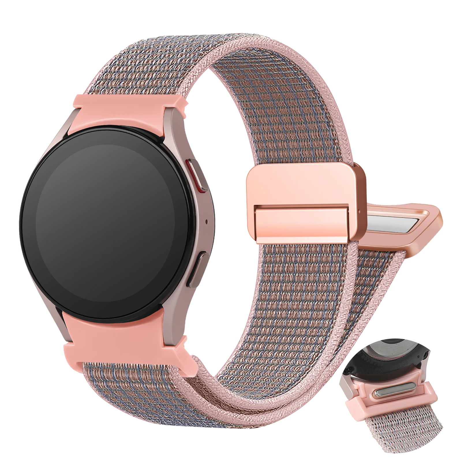 Magnetic Nylon No-Gap Smartwatch Bracelet Strap