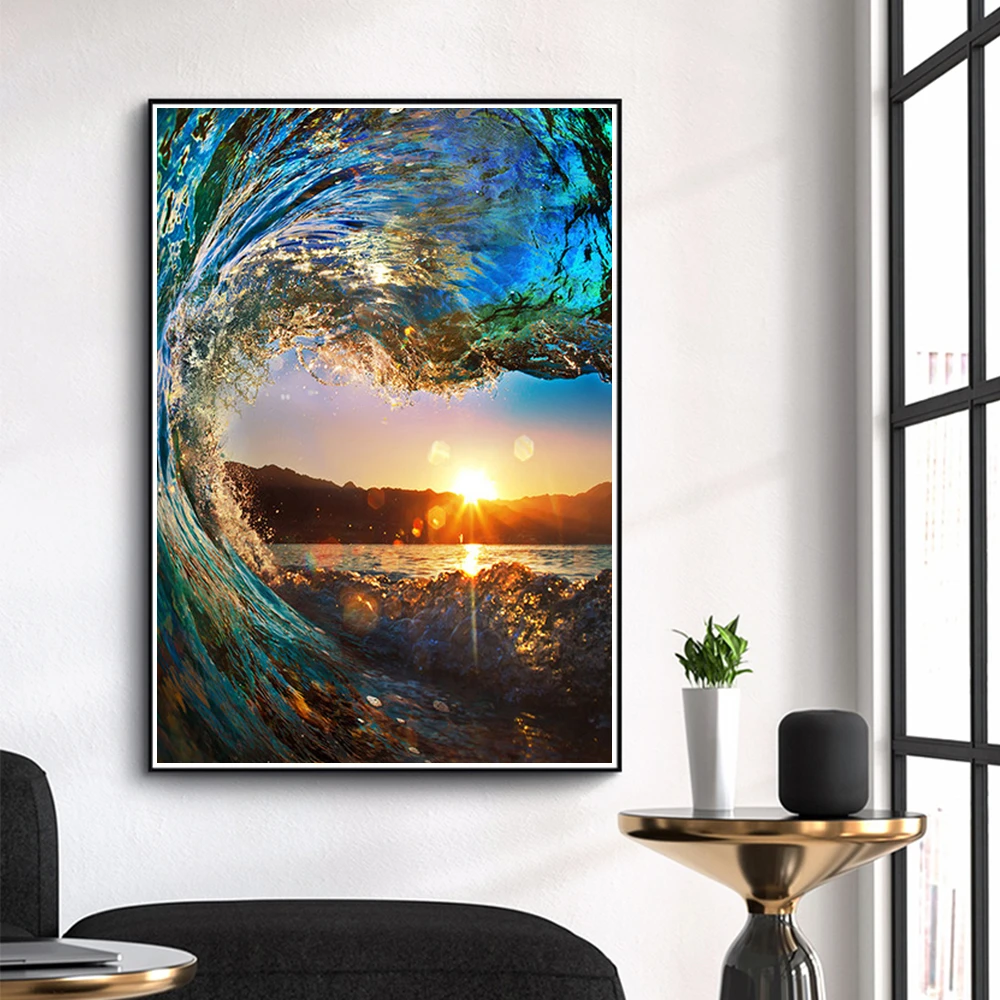 5D Scenery Diamond Painting DIY Landscape Diamond Mosaic Sunset Rhinestone Embroidery Full Drill Cross Stitch Kit Home Decore