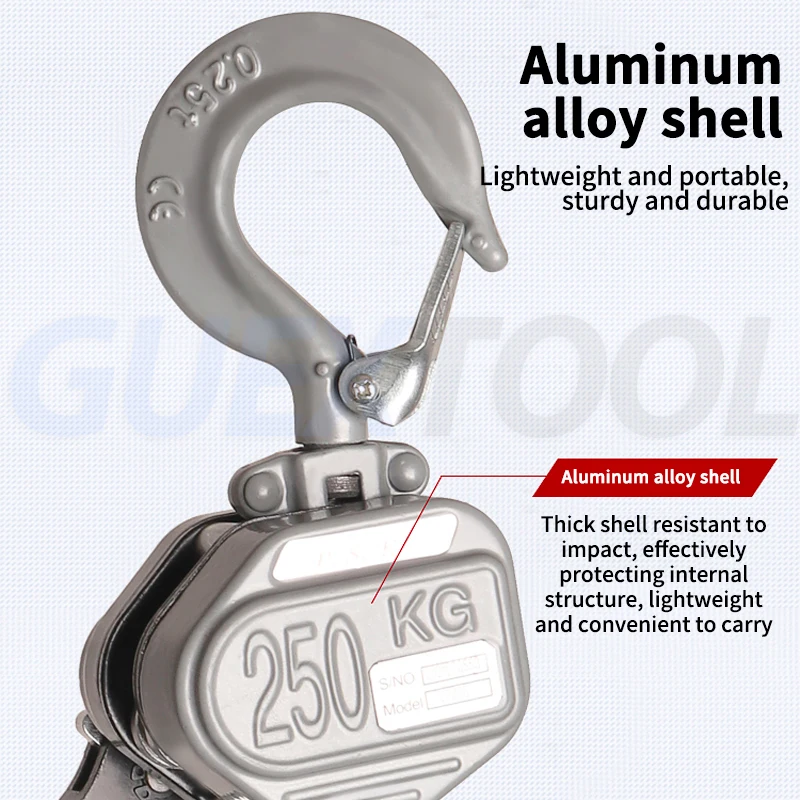 Hand Wrench Manganese Steel Hook Chain Hoist Crane Wire Tensioner Manual Traction Hoist Mini Aluminum Alloy Hand Cranked