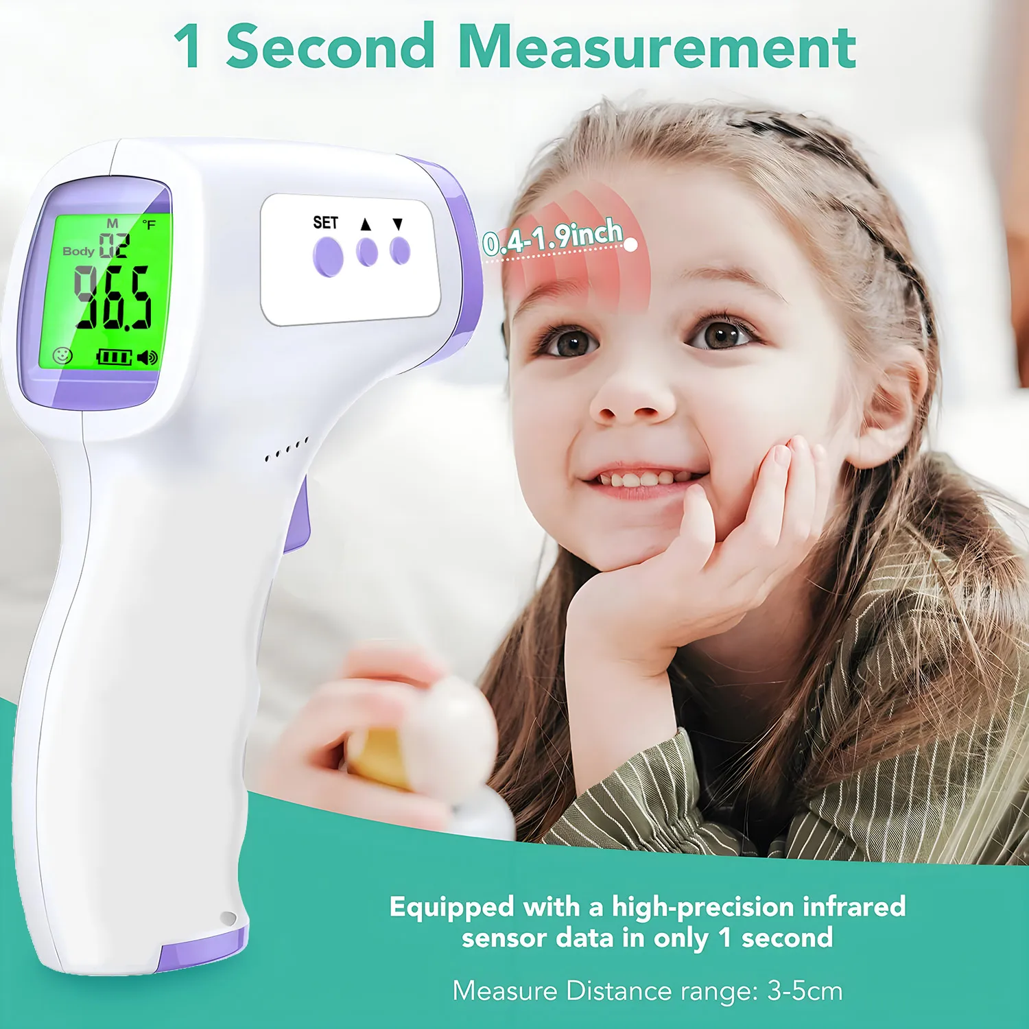Body Forehead Non-Contact Infrared Thermometer Baby Adult Medical Digital Thermometer Laser Temperature Measurement Tool