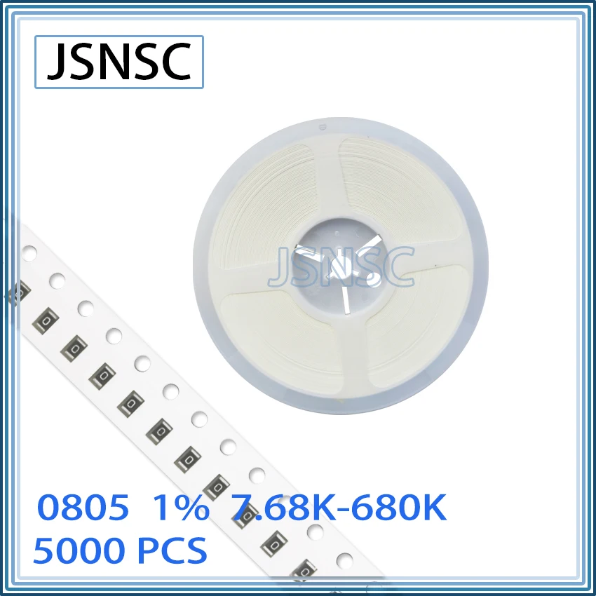 

JSNSC 0805 F 1% 5000pcs 7.68K-680K CHIP smd 2012 resistor 10K 10.2K 10.5K 10.7K 11K 11.3K 11.5K 11.8K 12K 12.1K 12.4K 12.7K 13K