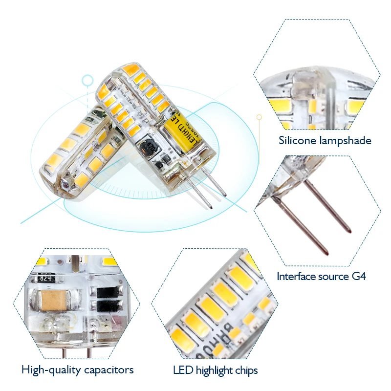 1-8Pcs G4 LED 전구 2W 3W 4W 5W 7W 9W AC DC12V 220V 옥수수 램프 SMD2835 스포트라이트 샹들리에 조명 할로겐 램프 교체