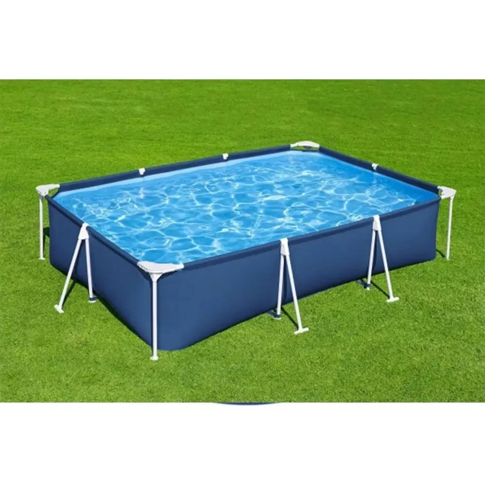 13ftX 6ft，11inX32in.Swimming Pool, Rectangular Steel Frame Above Ground Outdoor Backyard Swimming Pool Set