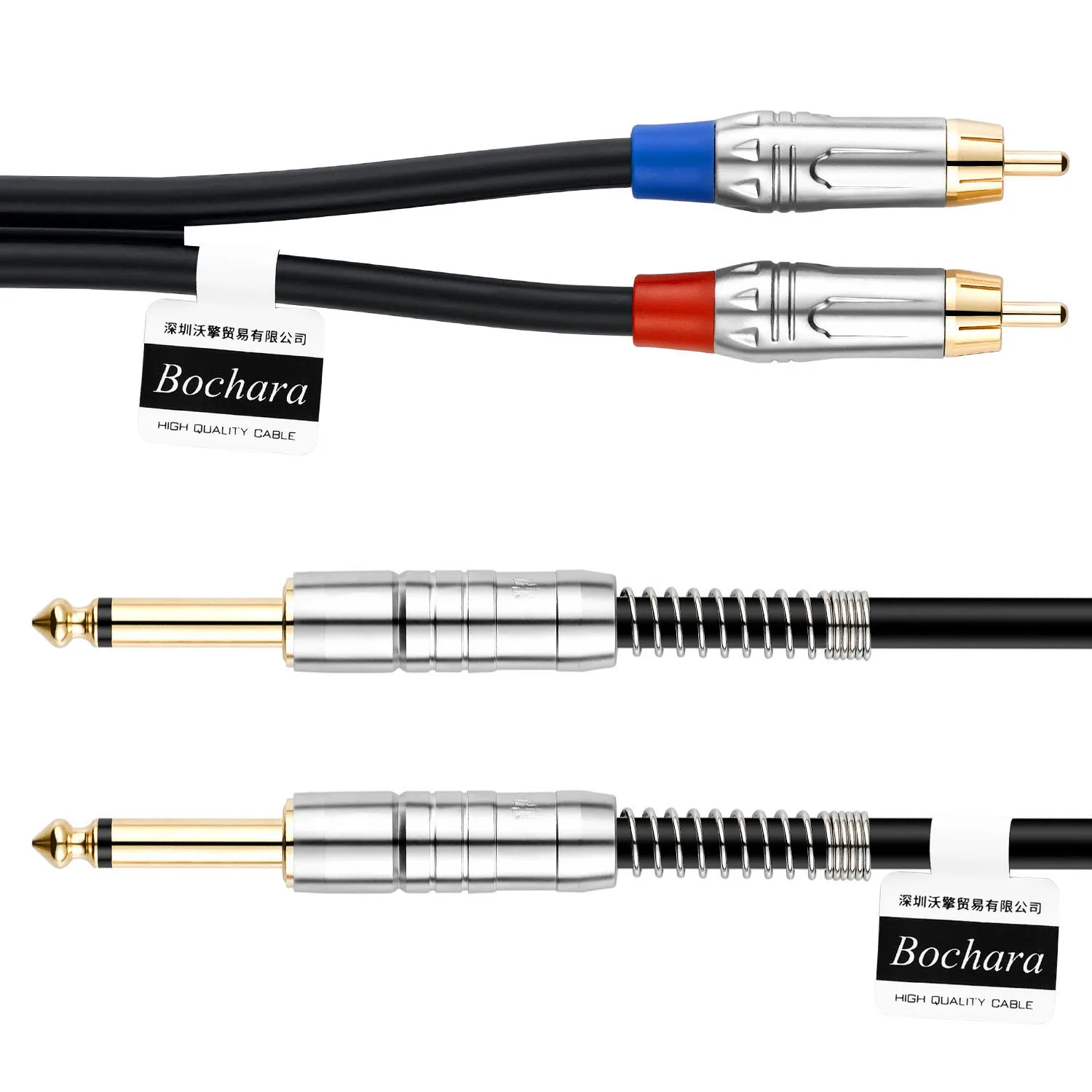 Bochara  1/4 ġ TS 6.5mm  2RCA OFC  ̺  + 극̵  ݵ 1.8m 3m 5m