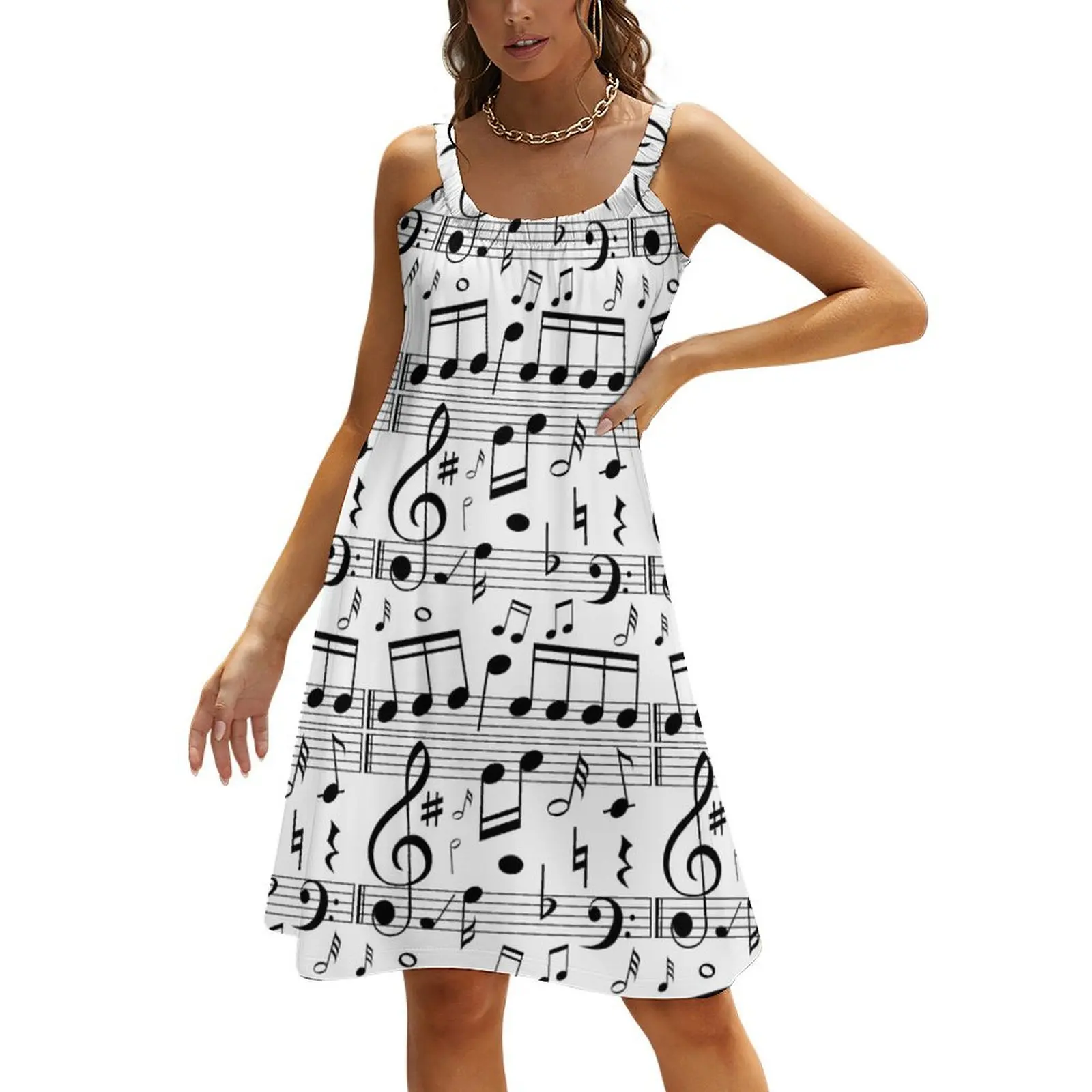 

Musical notes Beach Sling Skirt sensual sexy dress for women cocktail dresses Dresses gala Dress women
