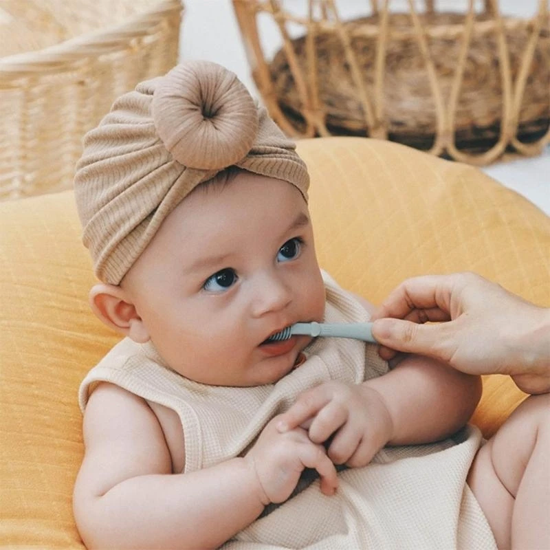 Baby Manual Toothbrush Silicone Children Teeth Clean Massage Soft Cleaning Brush Dental Care for 0-2 Year Kid