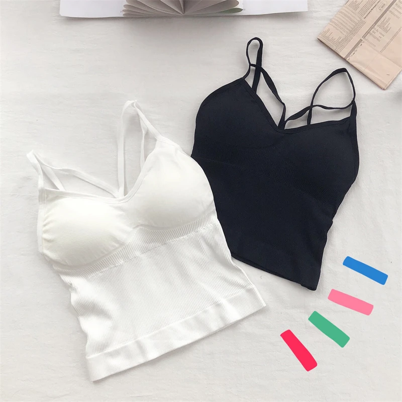 lace camisole White Women Cotton Underwear Push Up Bra Sexy Top Women Suspender Tank Up Fashion Solid Color Lingerie Female Soft Top Brassreie spanx camisole