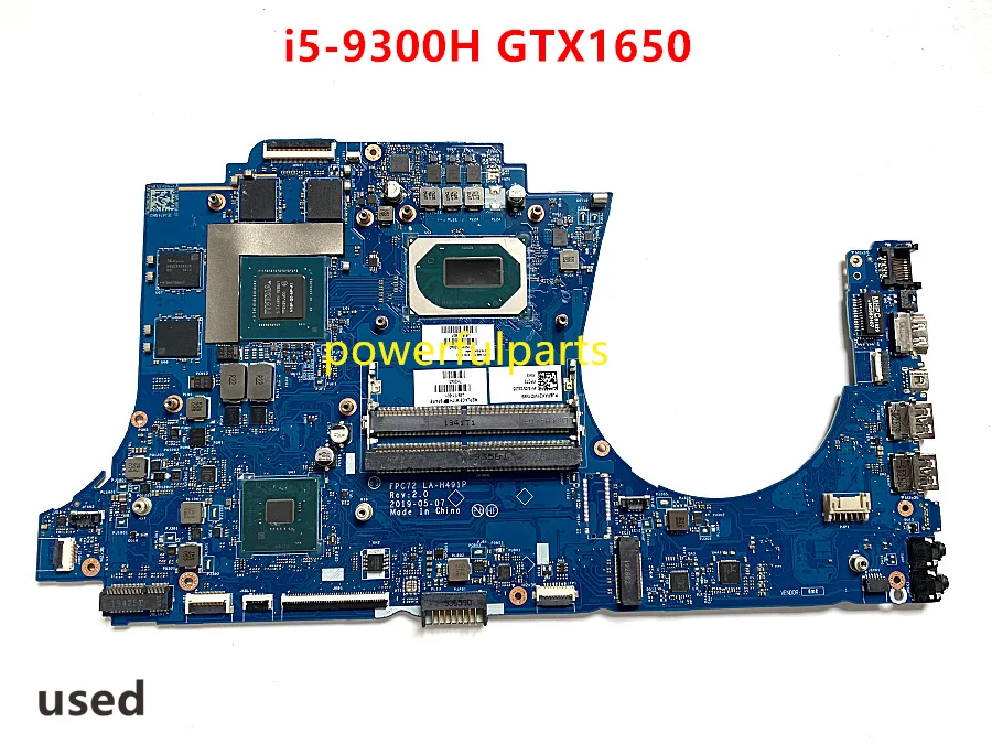 Usato E Funzionante Per La Scheda Madre Del Computer Portatile Hp Omen 17-Cb I5-9300H Cpu + Gtx1650 Graphic L59771-601 Fpc72 La-H491P Scheda Madre Tes