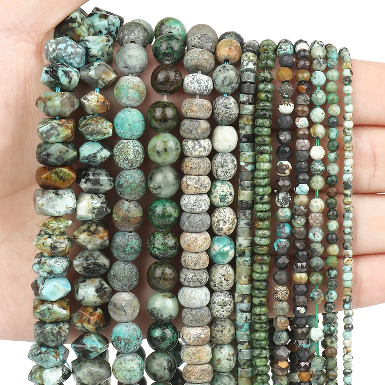 45 perline rotonde in arenaria verde naturale, 8 mm, perline sfuse con potere di guarigione energetica, per la creazione di gioielli fai da te, bracciali, collane, 38,1 cm (arenaria verde, 8 mm