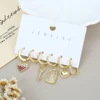 MIGGA 6pcs Mix and Match Trendy Dangle Earrings Set for Women Gold Color Plated Cubic Zircon Jewelry 6