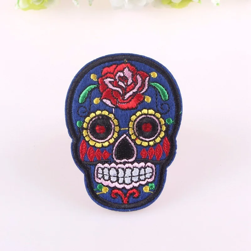 Description Picture 6 of itemSkeleton Embroidered Patches For Clothing Stickers Punk Skull Patch Iron On Patches On Clothes Fusible Patch DIY Sewing Badges