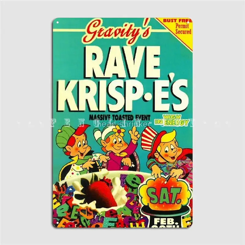 

Металлический знак Rave Krispies, кинотеатр, кухня, клуб, бар, классический постер, оловянные плакаты