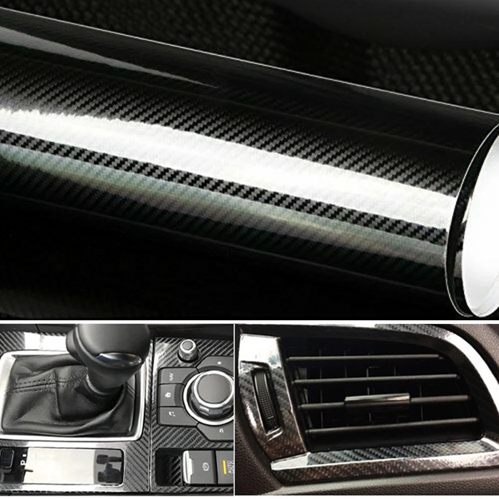 30/40/50*152cm 5D Carbon Fiber Sticker For Car Body DIY Vinyl Film Vehicle Decoration PVC Self Adhesive Auto Accessories