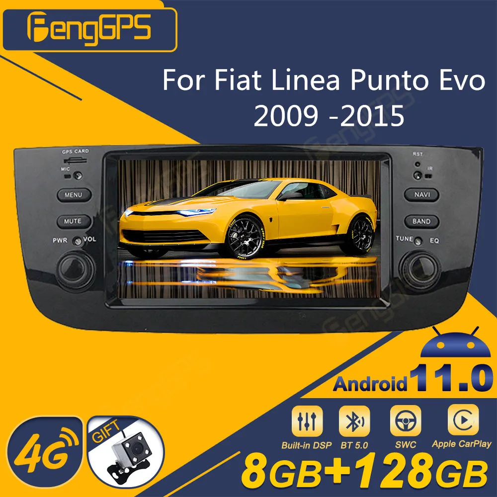 Per Fiat Linea Punto Evo 2009 -2015 Autoradio Android 2Din Ricevitore Stereo Autoradio Lettore Multimediale Gps Navi Schermo Unità Principale