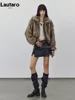 Lautaro Autumn Winter Short Warm Thick Hairy Shaggy Patchwork Faux Raccoon Dog Fur Coat Women Zipper Luxury Fluffy Jacket 2024 4