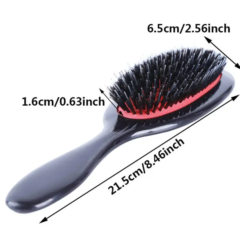 타원형 멧돼지 강모 나일론 헤어 빗, 미니 정전기 방지, 두피 마사지 빗, 살롱 헤어 브러시, 스타일링 도구
