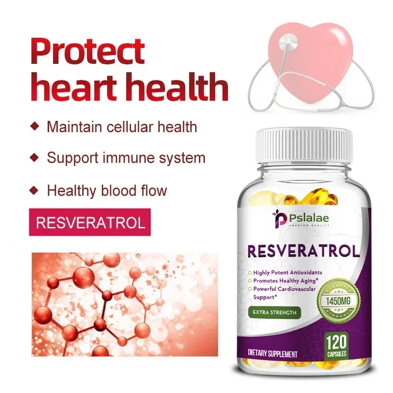 Resveratrol 1450mg Powerful Antioxidant and Anti-aging Immune System Promotes Smooth Skin