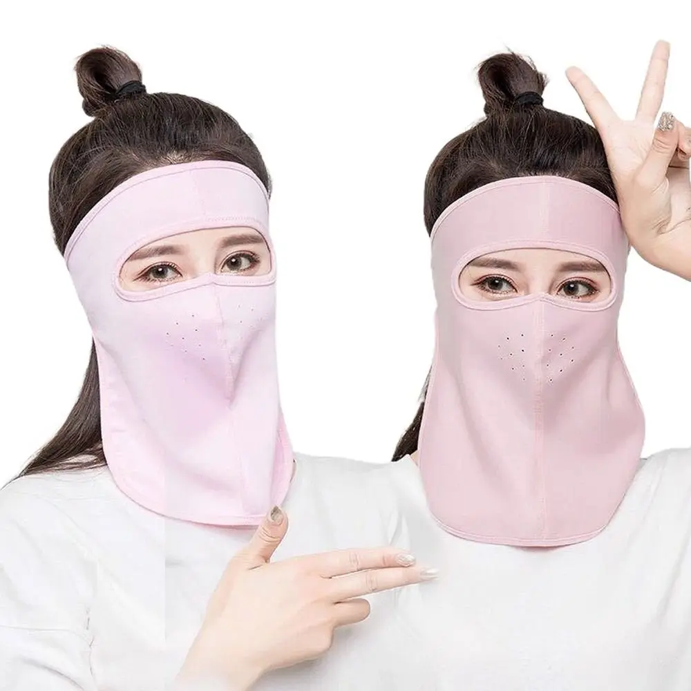 

UV Protection Face Scarves Solid Color With Neck Flap Womne Neckline Mask Ice Silk Summer Sunscreen Mask Men Fishing Face Mask