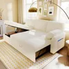 Sleeper Sofa, Sofa Bed- 2 in 1 Pull Out Couch Bed with Storage Chaise for Living Room, White Sherpa Couch Children's Sofas 1