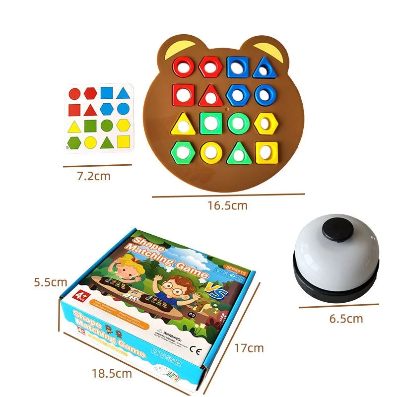 Parent-child Interaction Board Game Geometric Shape Color Cognitive 3D Puzzle Children Reaction Learning Board Developmental Toy 6