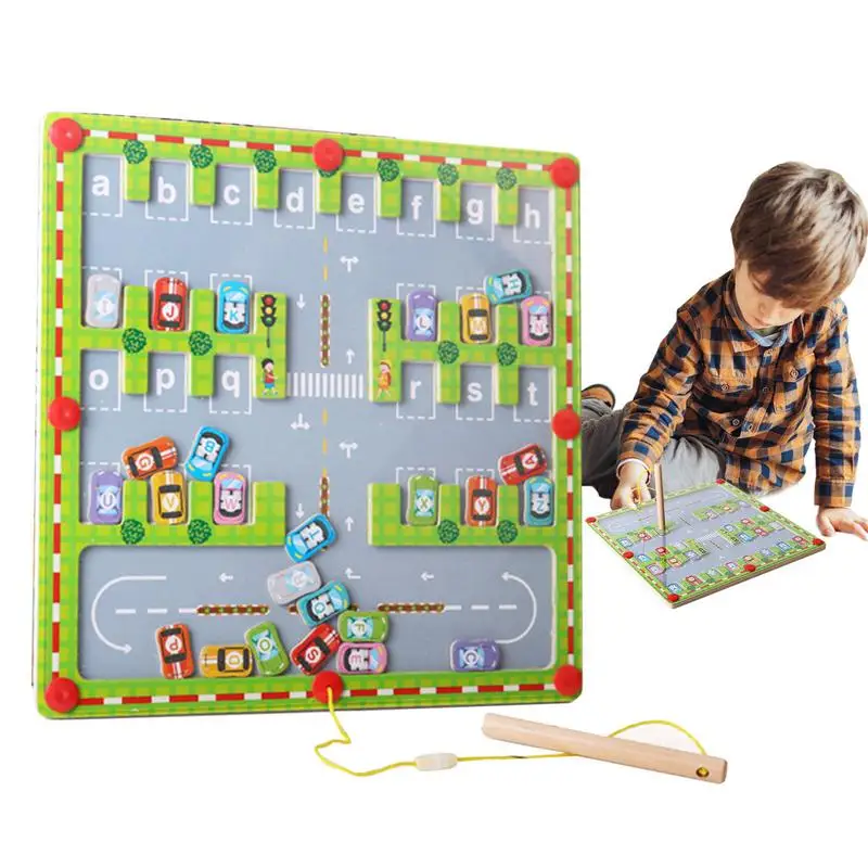 

Magnetic Alphabet Maze Board Alphabet Puzzle Fine Motor Toys Alphabet Learning Toys Letter Recognition Portable Alphabet