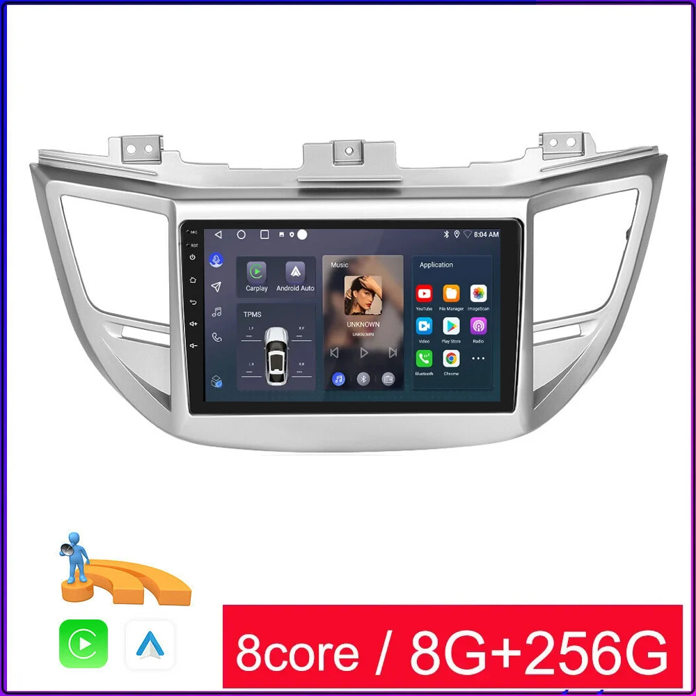 

9"INCH 4+64G Android 13 2Din Car Radio For Hyundai IX35 Tucson 2016 - 2018 Car Radio RDS Video Player GPS Navigation Mirror link