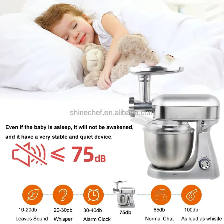 Powerful Metal Gear Food Mixers Automatic 1000W Stainless Steel Mixing Bowl Stand Electric Food Mixer for Bakery