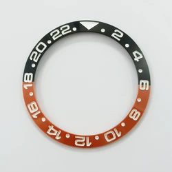 Ceramic Black/Orange/Yellow Sloping Diving Watch Bezel Insert Ring (Black Orange)