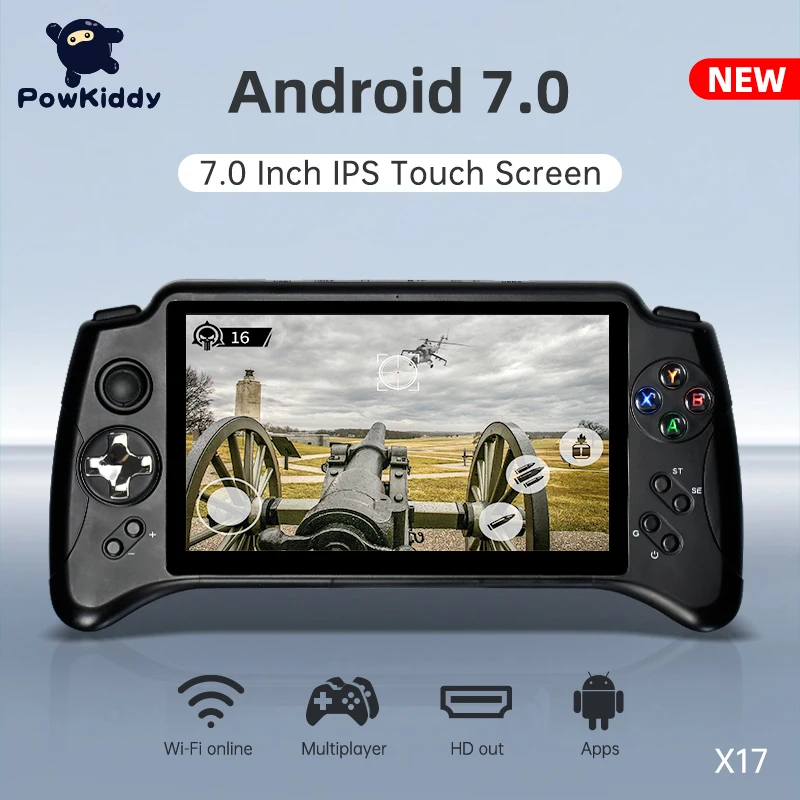 

Powkiddy X17 7 inch IPS HD Touch Screen DDR3 2GB RAM eMMC 32GB ROM bluetooth-compatible 4.0 Android 7.0 Wifi Game Console Player