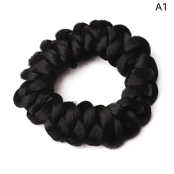 Enhanced Hair Styling Accessory Set: Elastic Headband with Braided Ponytail and Rubber Band Fixator (A1)