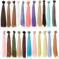 1 pièces cheveux Refires Bjd cheveux 25 cm * 100 CM noir rose marron kaki blanc gris couleur longue perruque droite cheveux pour 1/3 1/4 BJD bricolage 1