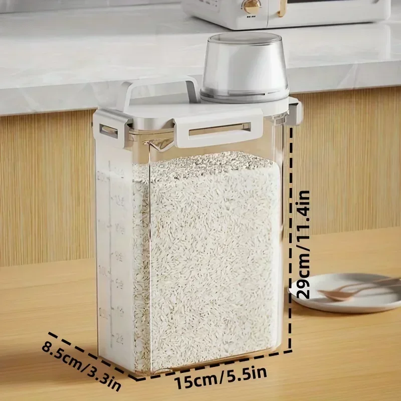 Clear Plastic Storage Jar for Kitchen Grains and Dry Foods
