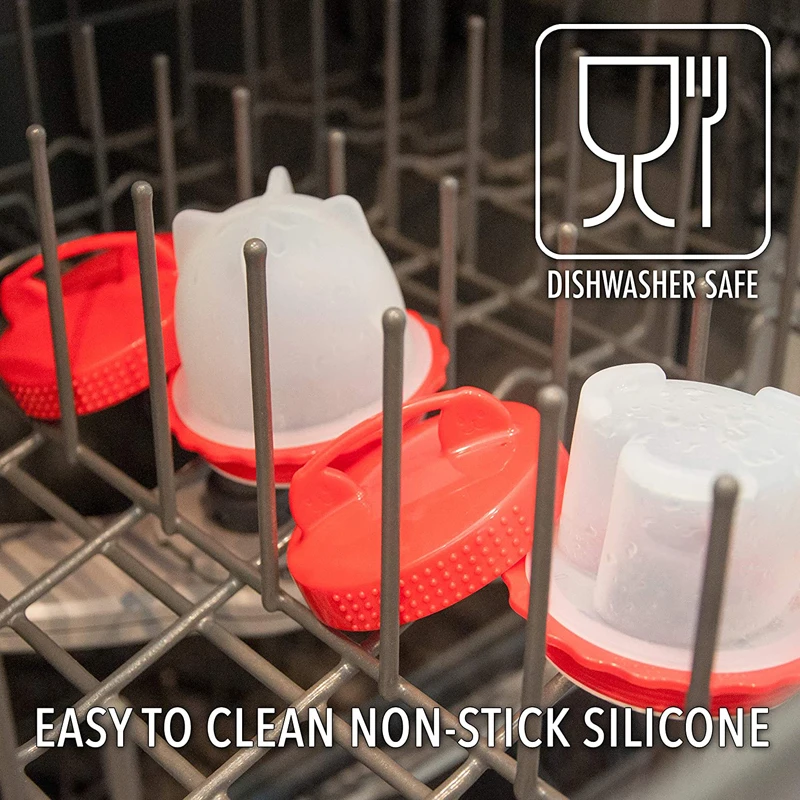 Egg Boiler Poachers Steamer Multi Functional Egg Slicer Cutter 6 Piece Silicone Cups Boilers White Red Yolk Divider 6pcs egg cooker,egg boiler mold cup,egg poacher,silicone egg poacher,egg piercer divider