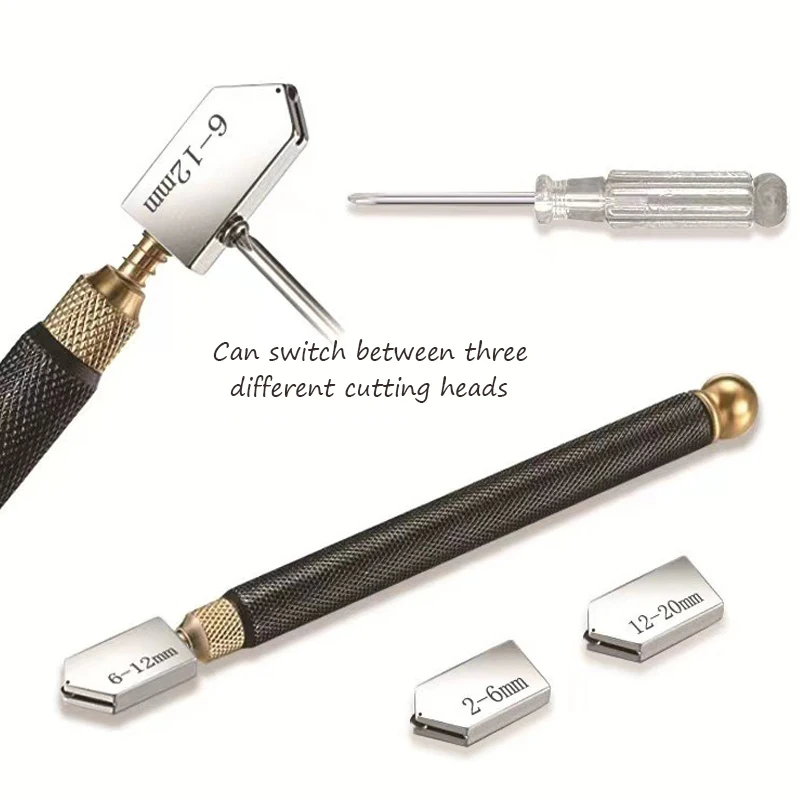 1/6Pcs Glass Knife Set Knife Head Oil Injection Type Diamond Roller Glass Knife Marking Pen Kit For Diamond Glass Tile Cutter 3