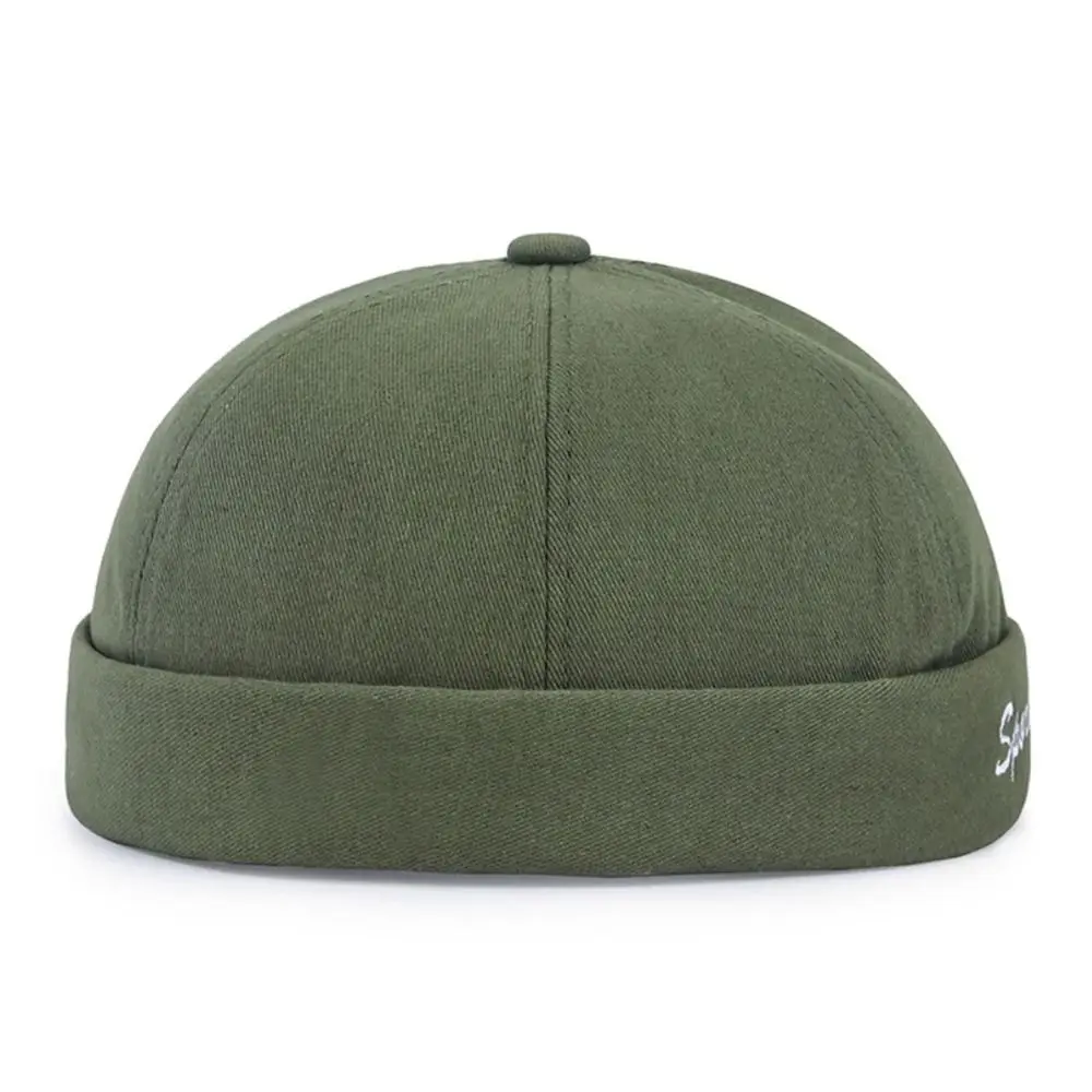 Retro Women Men Brimless Beanie Hat Cap Spring Autumn Breathable Cotton Adjustable Skullcap Unsex Hip Hop Streetwear Hats 5