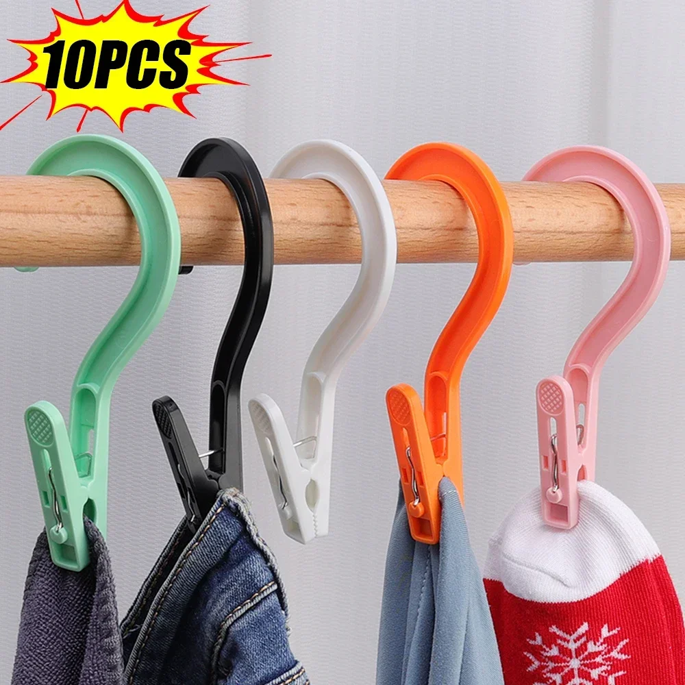 

10/1PCS Plastic Clothes Pegs Windproof Anti-slip Laundry Clip Portable Towels Sock Hooks Multifunctional Towel Hanger Holder Peg
