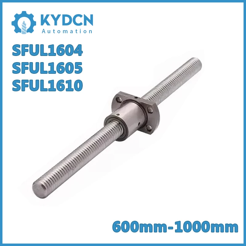 Left Hand SFUL1604 SFUL1605 SFUL1610 Ball Screw 16mm Customizable Ball Screw 600mm-1000mm Roller Ballscrew for CNC Machine