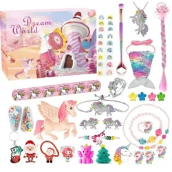 Holiday Advent Calendar Gift Box for Girls - DIY Jewelry & Hairpin Toys - 24 - Day Countdown to Christmas (ST - 036)