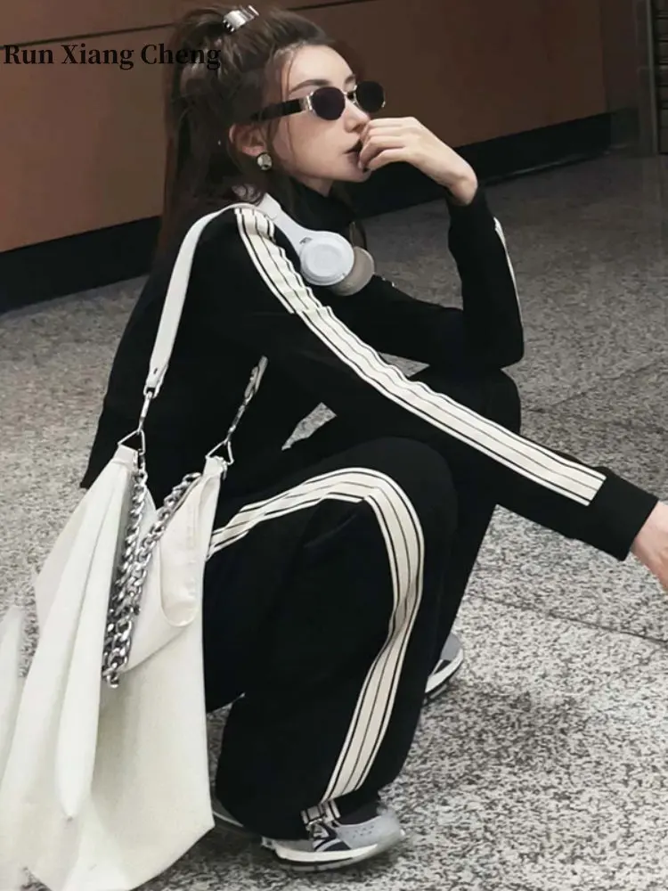 Women's Trouser Set Spring2023 New Free Shipping Temperament Fashion Casual Sportswear High Street Style Slim Wide-leg Pants Set
