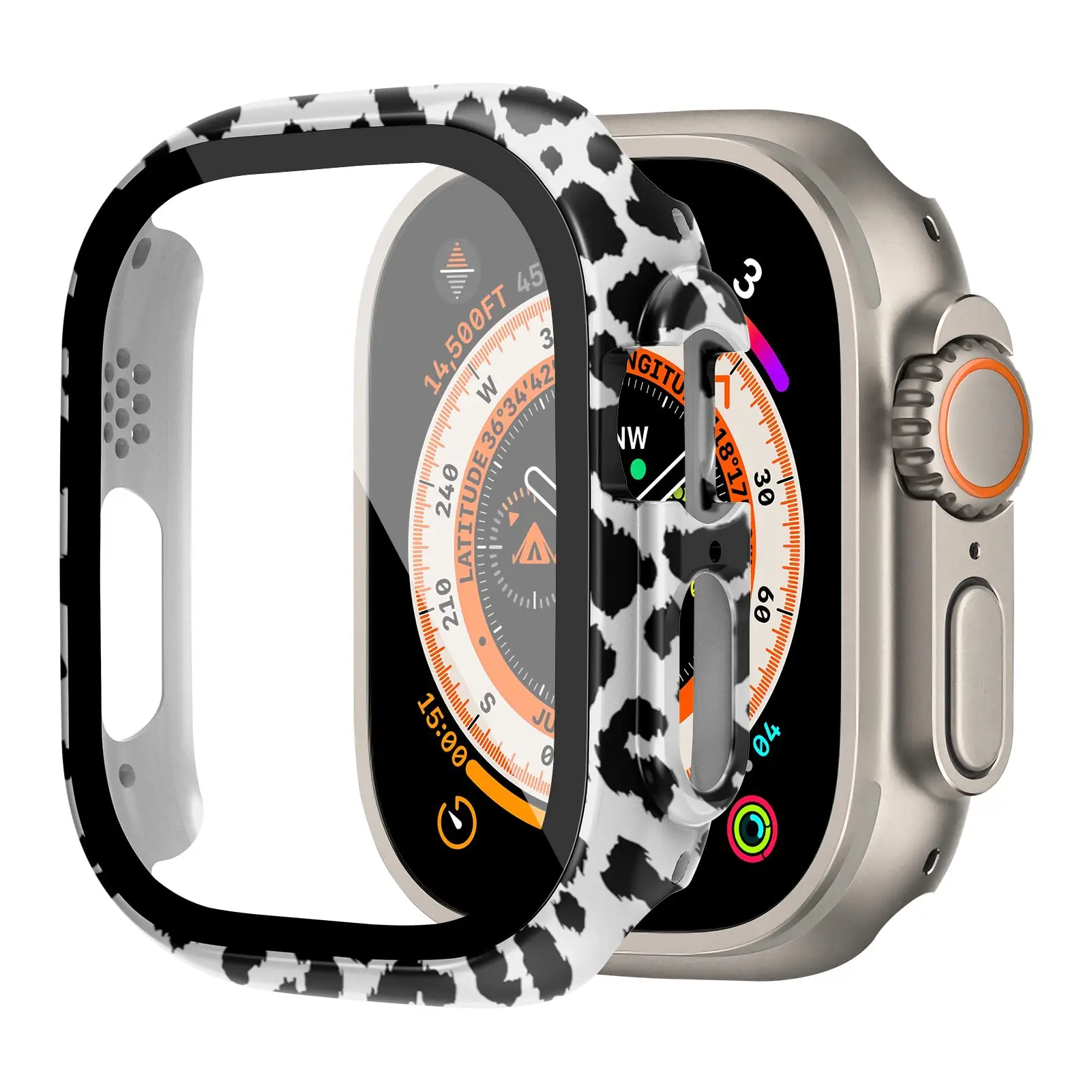 Durable Shockproof Apple Watch Ultra Case with Tempered Glass Protector