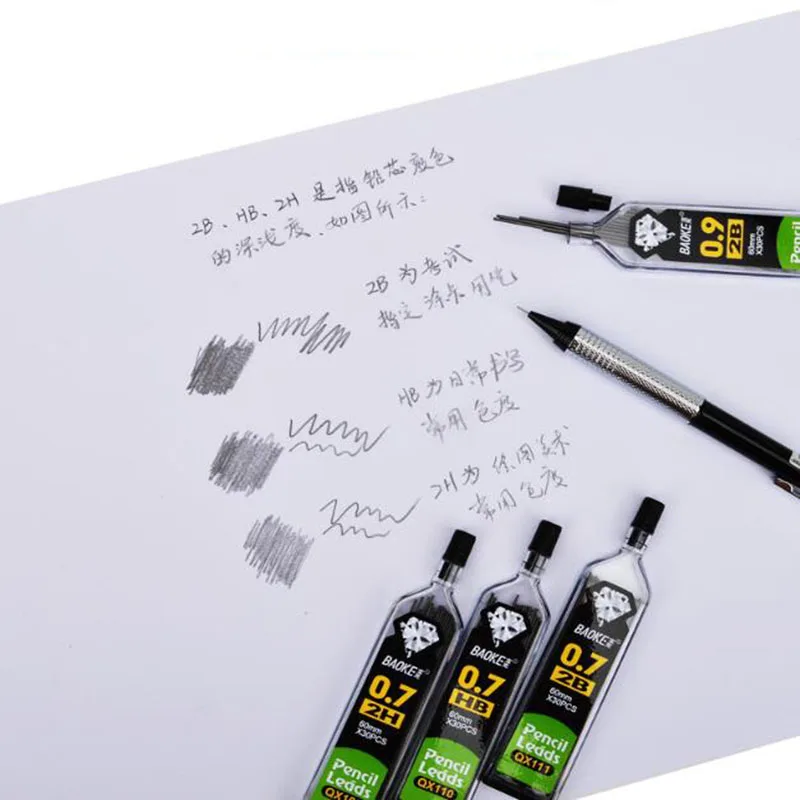30pcs/Bottle, Automatic Pencil Lead 2B 2H HB Pencil Refill 0.3 Mm/0.5 Mm/0.7mm/0.9 Mm Pencil Refill Student Writing Office 5
