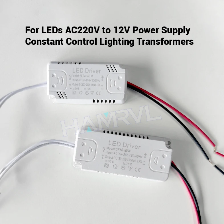LED Driver Adapter DC180-240V 300mA 36-60W 60-80W AC165-265V Lighting Transformer Panel for Ceilling Lamp Power Supply