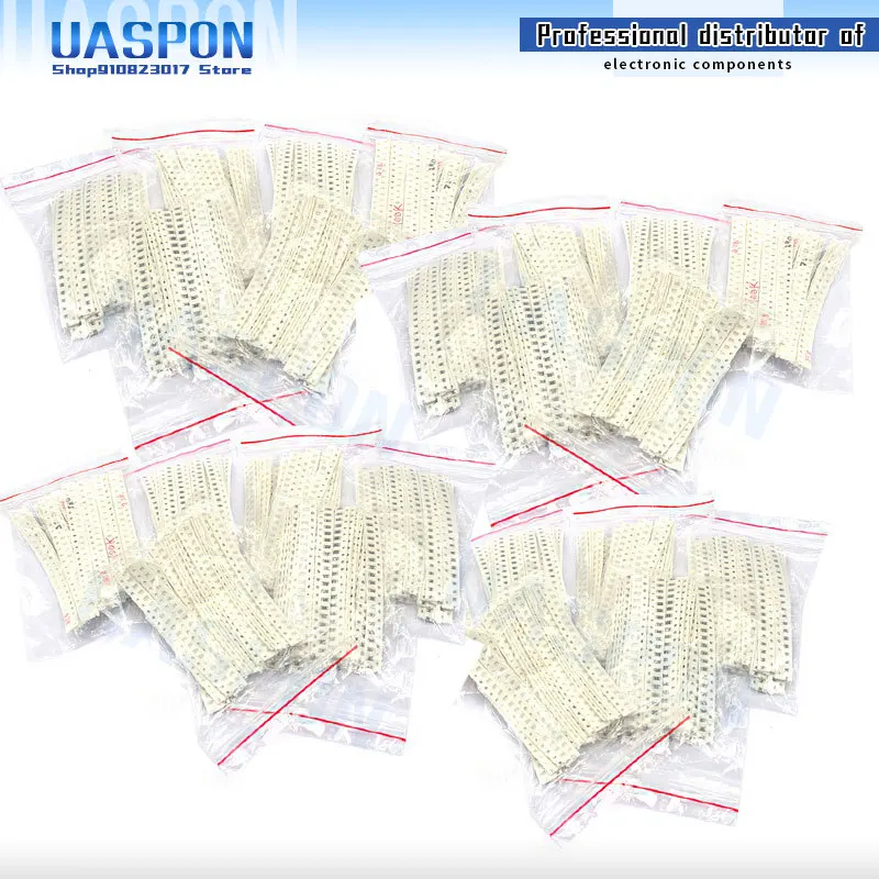 

20 значений * 20 шт. = 400 шт. 0805 SMD комплект резисторов 1% 1/8 Вт (10 Ом ~ 1 м ом) компонент «сделай сам» набор образцов Новый и оригинальный