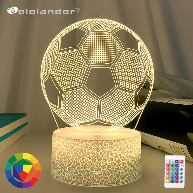 Lampe de nuit 3D Football - Lumière LED 7 couleurs - Contrôle