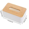 Plastic Tissue Box Wooden Lid Square Napkin Holder Container Wet Tissue Paper Dispenser Case Modern Home Car Organizer 6