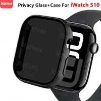 Verre de confidentialité + étui pour Apple Watch 10, 46mm 42mm, protection d'écran trempée anti-espionnage, accessoire pour iWatch série 10 1