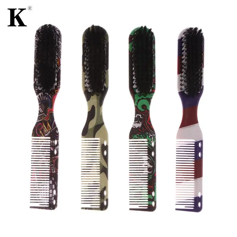 

New Type Double-sided Professional Barber Neck Brush Comb Shaving Beard Salon Carving Duster Cleaning Brush Hair Cutting Comb